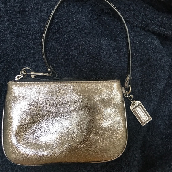 Metallic coach wristlet bag - Picture 2 of 3